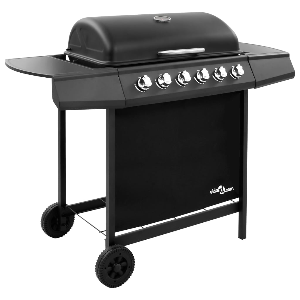 Gas BBQ Grill with 6 Burners Black (FR/BE/IT/UK/NL only) - Sid & Sam