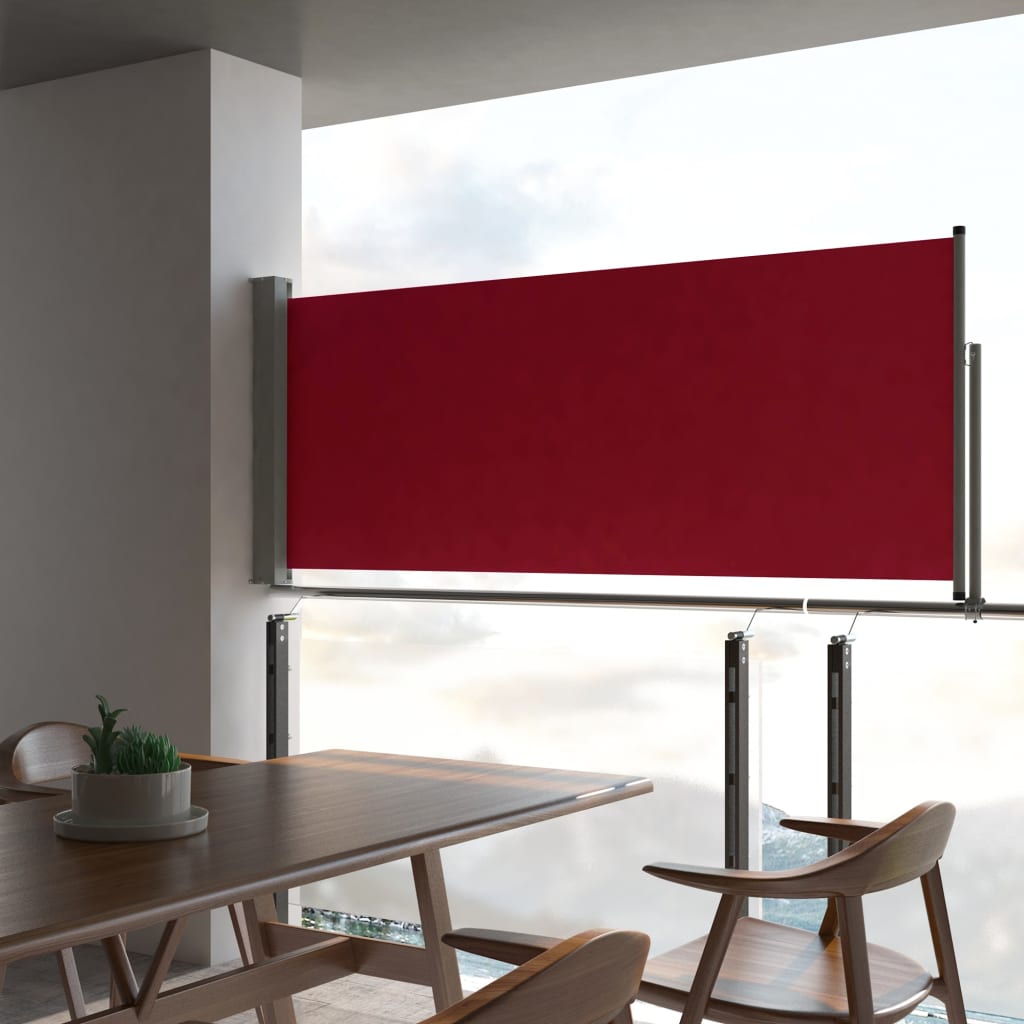 Patio Retractable Side Awning 100x300 cm Red - Discount Dealers