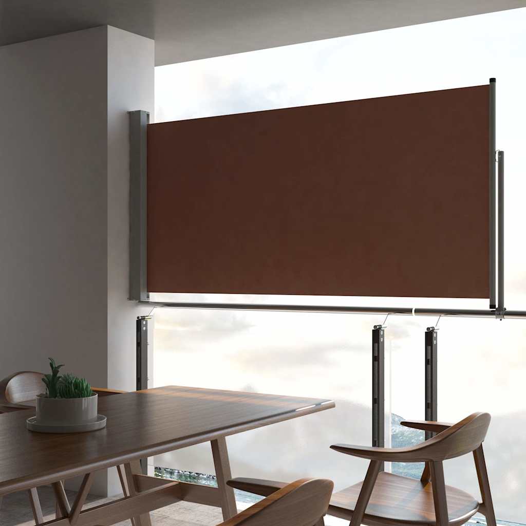 Patio Retractable Side Awning 120x300 cm Brown - Direct Imports