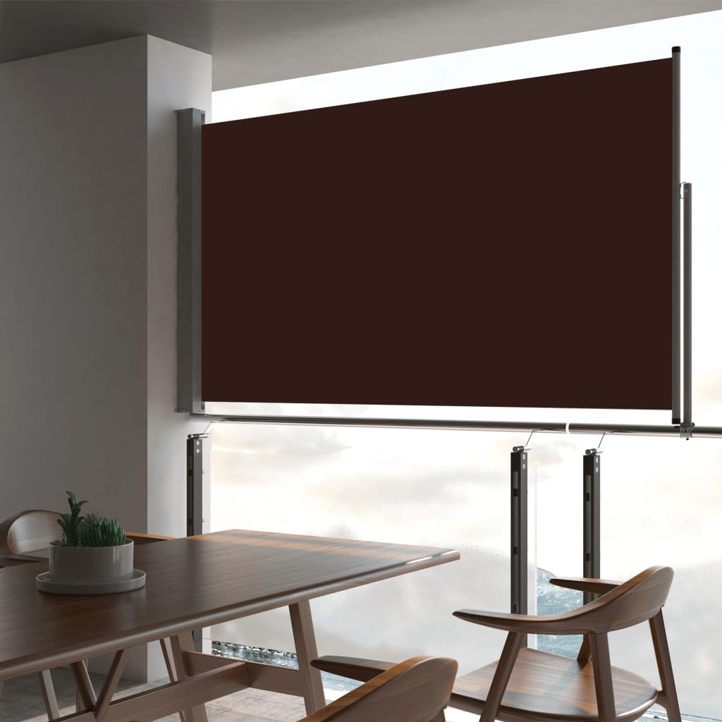 Patio Retractable Side Awning 140 x 300 cm Brown - Sid & Sam