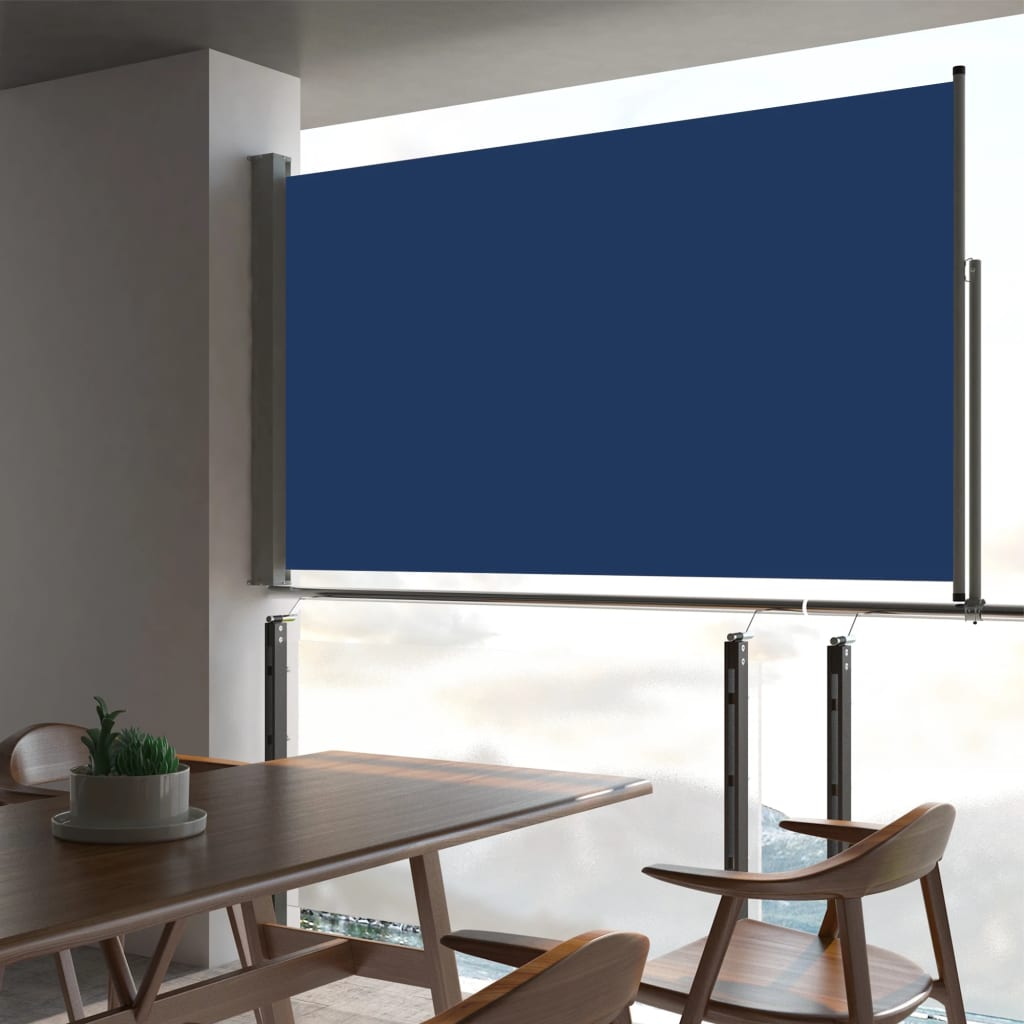 Patio Retractable Side Awning 140 x 300 cm Blue - Tyrell & Tyrell