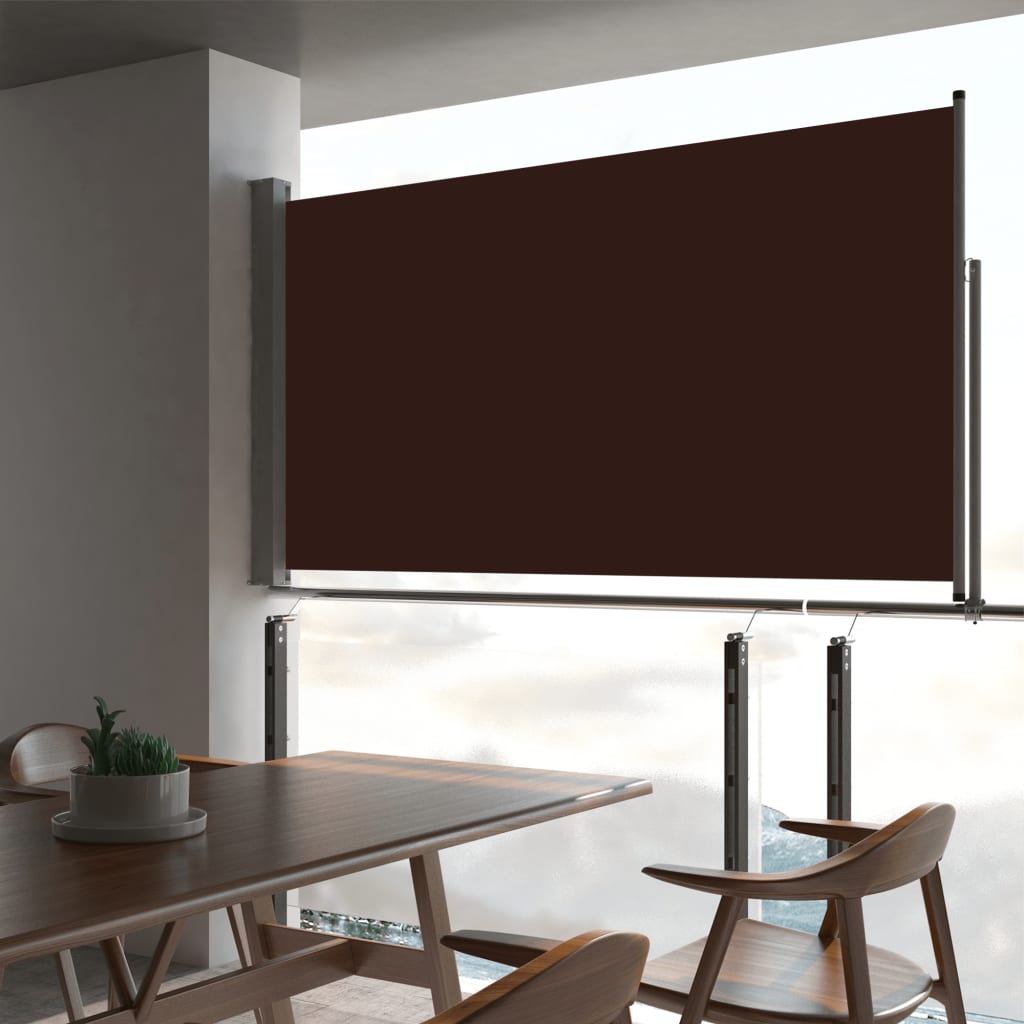 Patio Retractable Side Awning 160x300 cm Brown - Design Hut