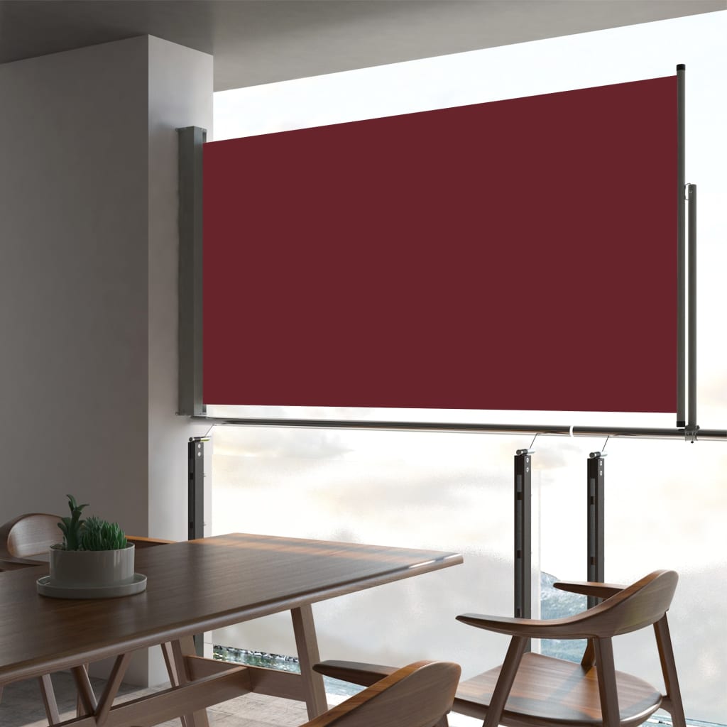 Patio Retractable Side Awning 160x300 cm Red - Decor Base