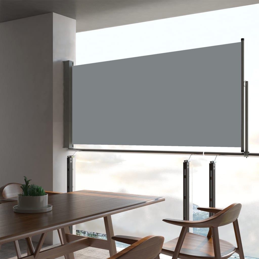 Patio Retractable Side Awning 60x300 cm Grey - Design Hut