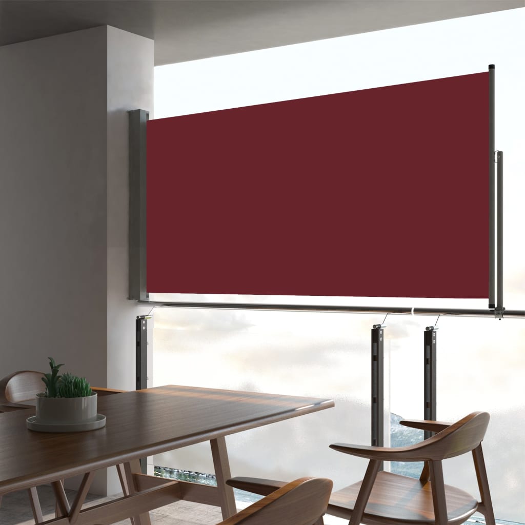 Patio Retractable Side Awning 80x300 cm Red - Discount Dealers