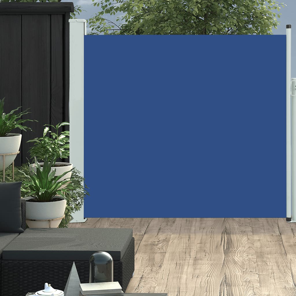 Patio Retractable Side Awning 170x300 cm Blue - The Home Maker