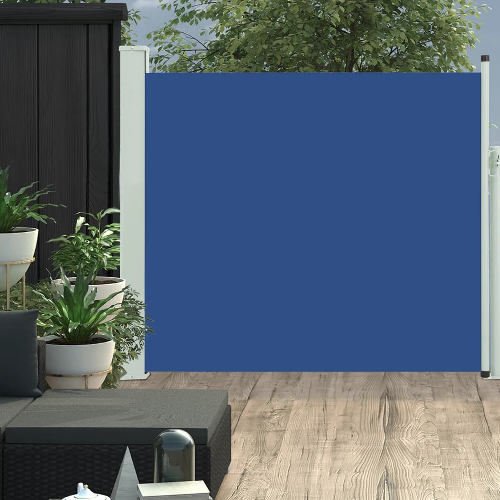 Patio Retractable Side Awning 100x300 cm Blue - Decor Base