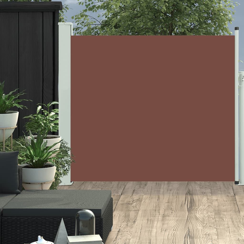 Patio Retractable Side Awning 100x300 cm Brown - Design Hut
