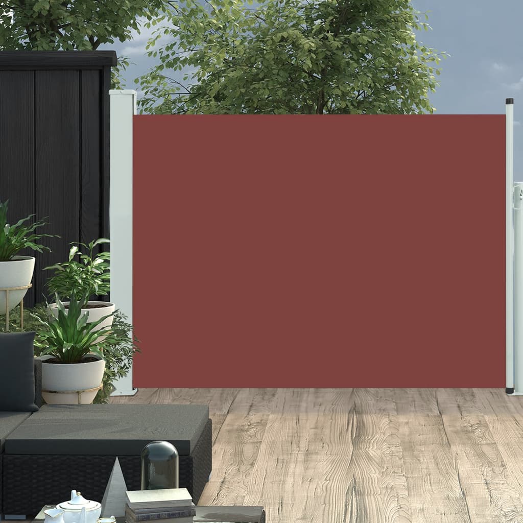 Patio Retractable Side Awning 100x500 cm Brown - Tyrell & Tyrell