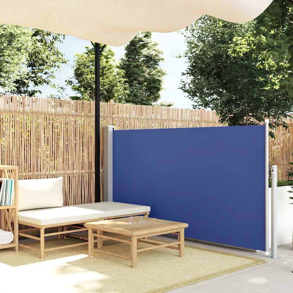 Patio Retractable Side Awning 120x500 cm Blue - Direct Imports