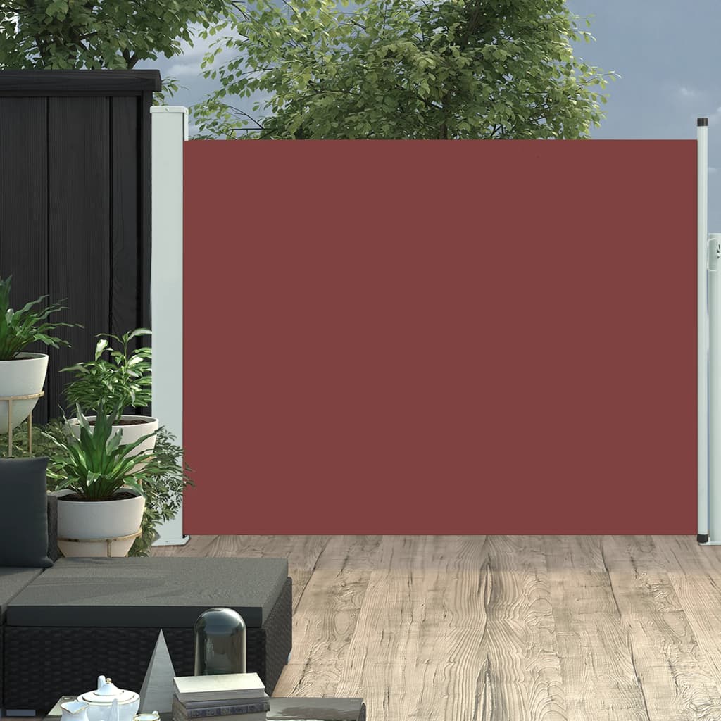 Patio Retractable Side Awning 140x500 cm Brown - Unbeatable Bargains
