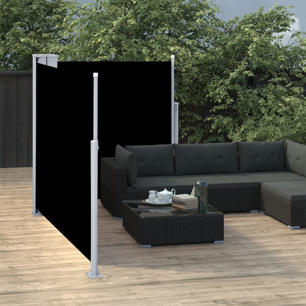 Retractable Side Awning Black 100x600 cm - Merkel Designers