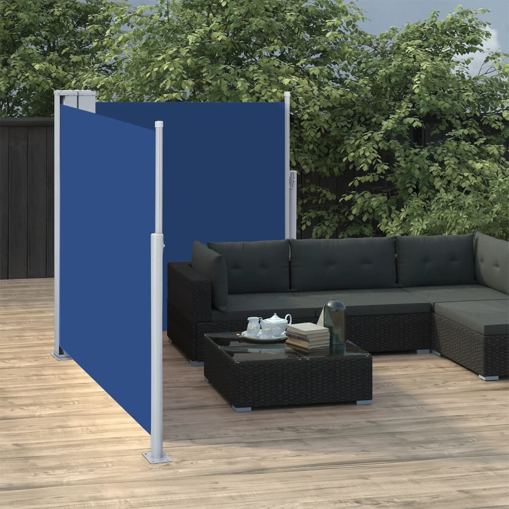 Retractable Side Awning Blue 100x600 cm - Style and Chic