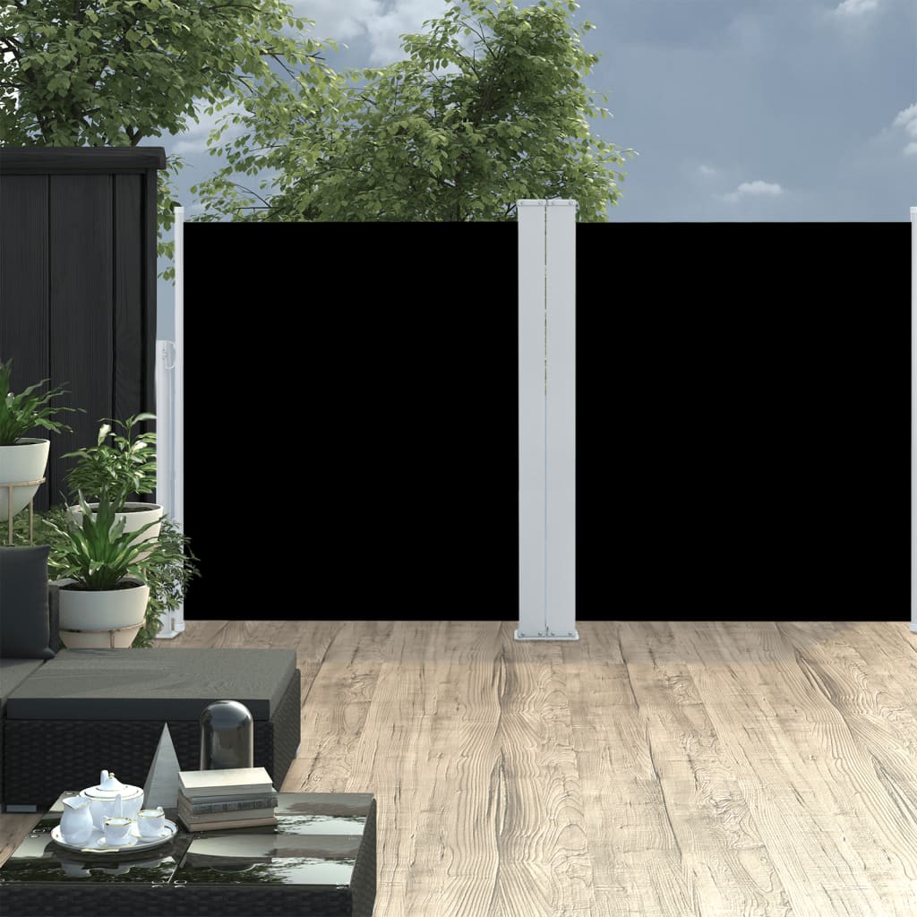 Retractable Side Awning Black 140x600 cm - Sid & Sam