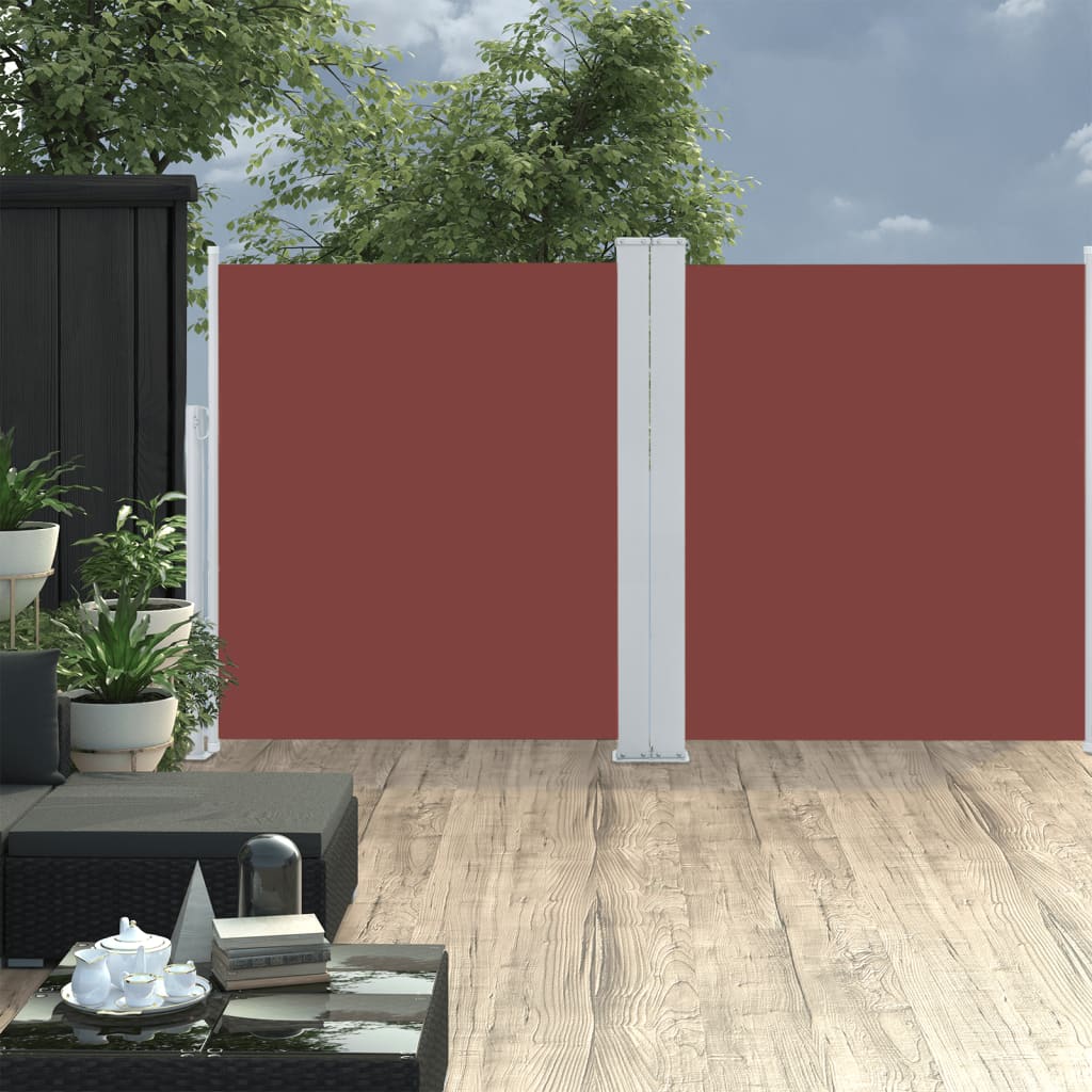 Retractable Side Awning Brown 140x600 cm - Decor Base