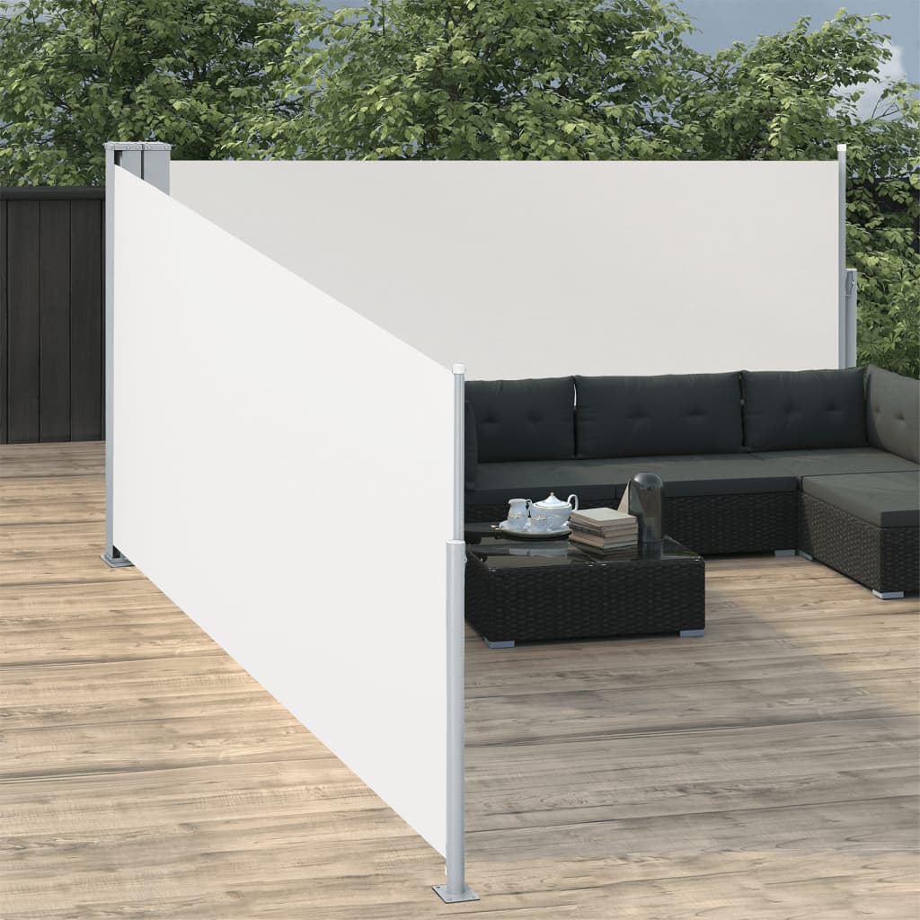 Retractable Side Awning Cream 100x1000 cm - Style and Chic