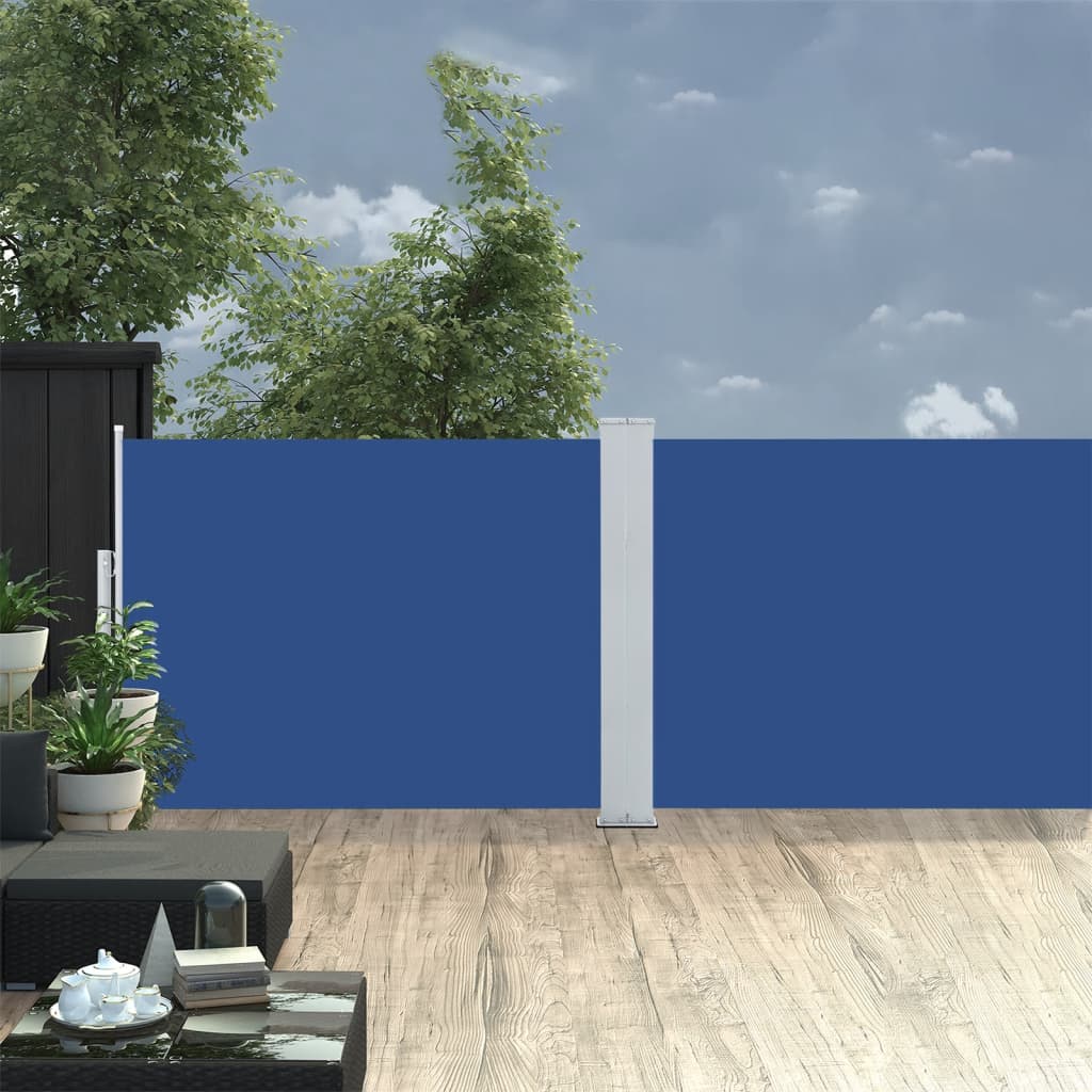 Retractable Side Awning Blue 120x1000 cm - Unbeatable Bargains