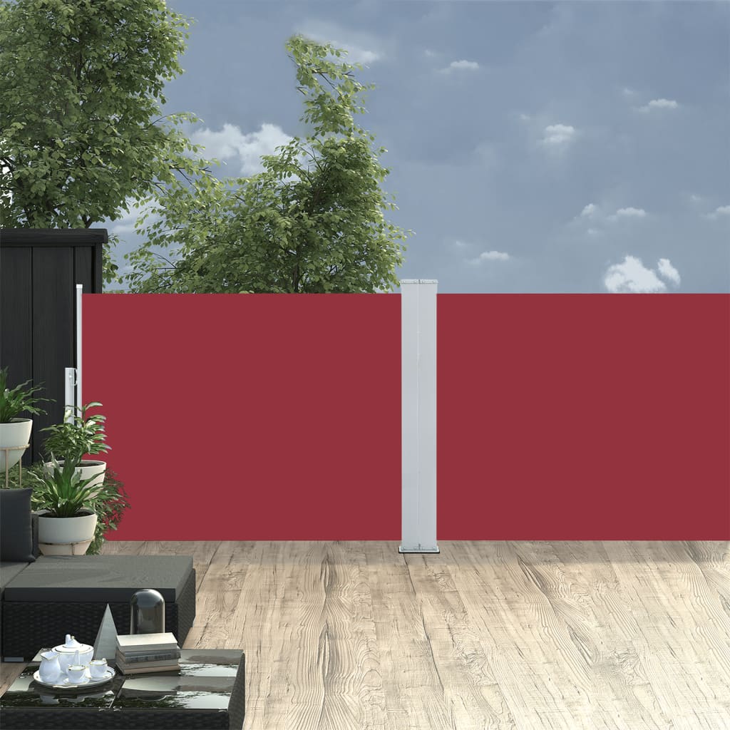 Retractable Side Awning Red 120x1000 cm - The Home Maker