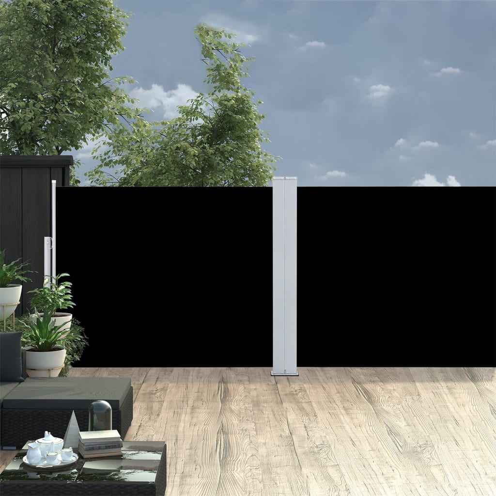 Retractable Side Awning Black 140x1000 cm - Discount Dealers