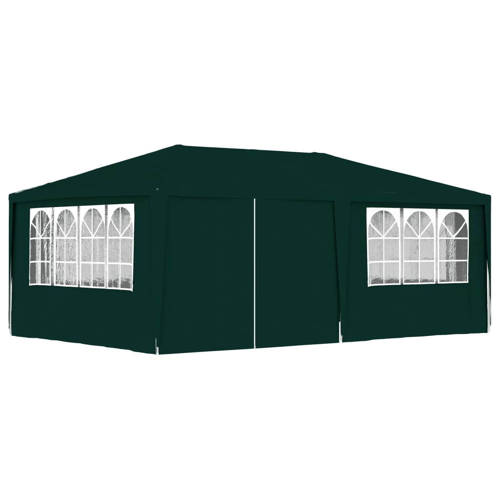 Professional Party Tent with Side Walls 4x6 m Green 90 g/m? - Brittle & Co