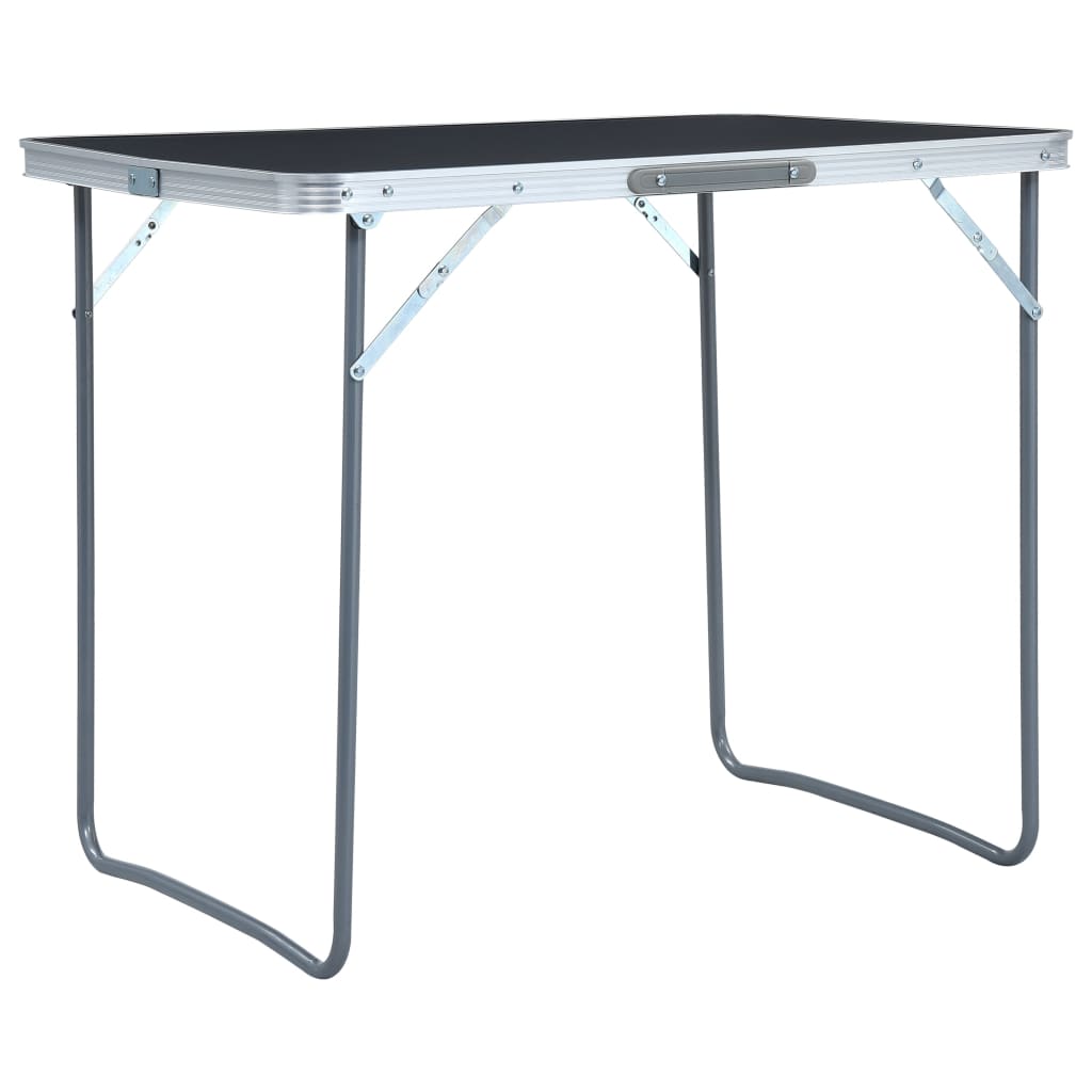 Foldable Camping Table with Metal Frame 80x60 cm Grey - Tyrell & Tyrell