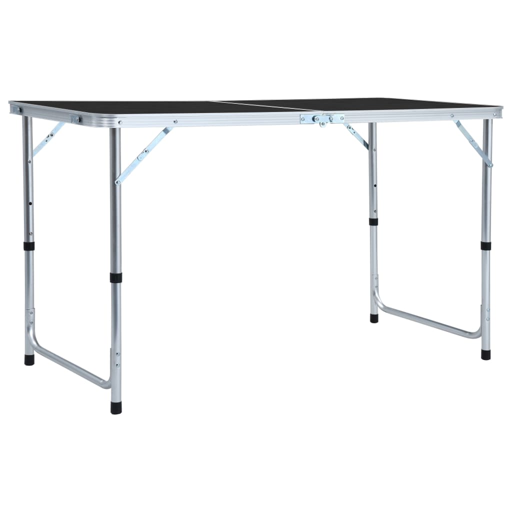 Foldable Camping Table Grey Aluminium 120x60 cm - Decor Base