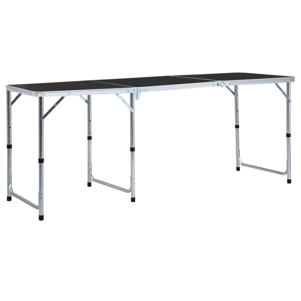 Foldable Camping Table Grey Aluminium 180x60 cm - All Things Good