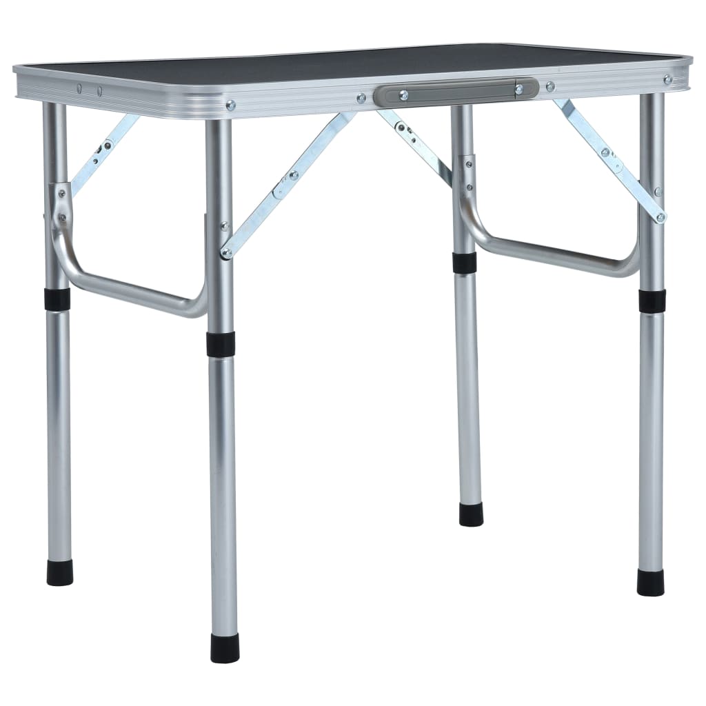 Folding Camping Table Grey Aluminium 60x45 cm - All Things Good