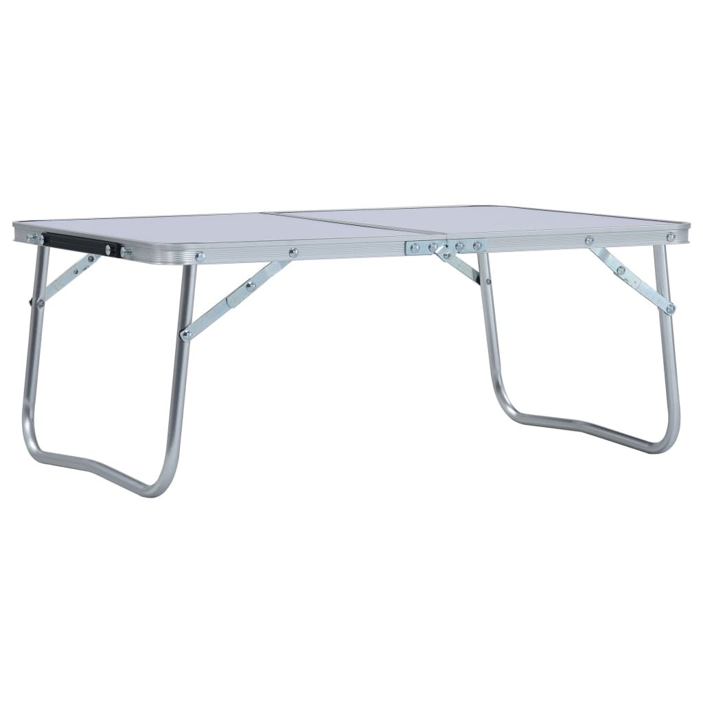 Folding Camping Table White Aluminium 60x40 cm - Unbeatable Bargains
