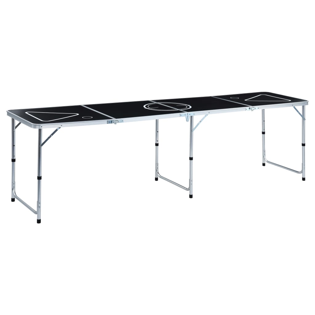 Folding Beer Pong Table 240 cm Black - Design Hut