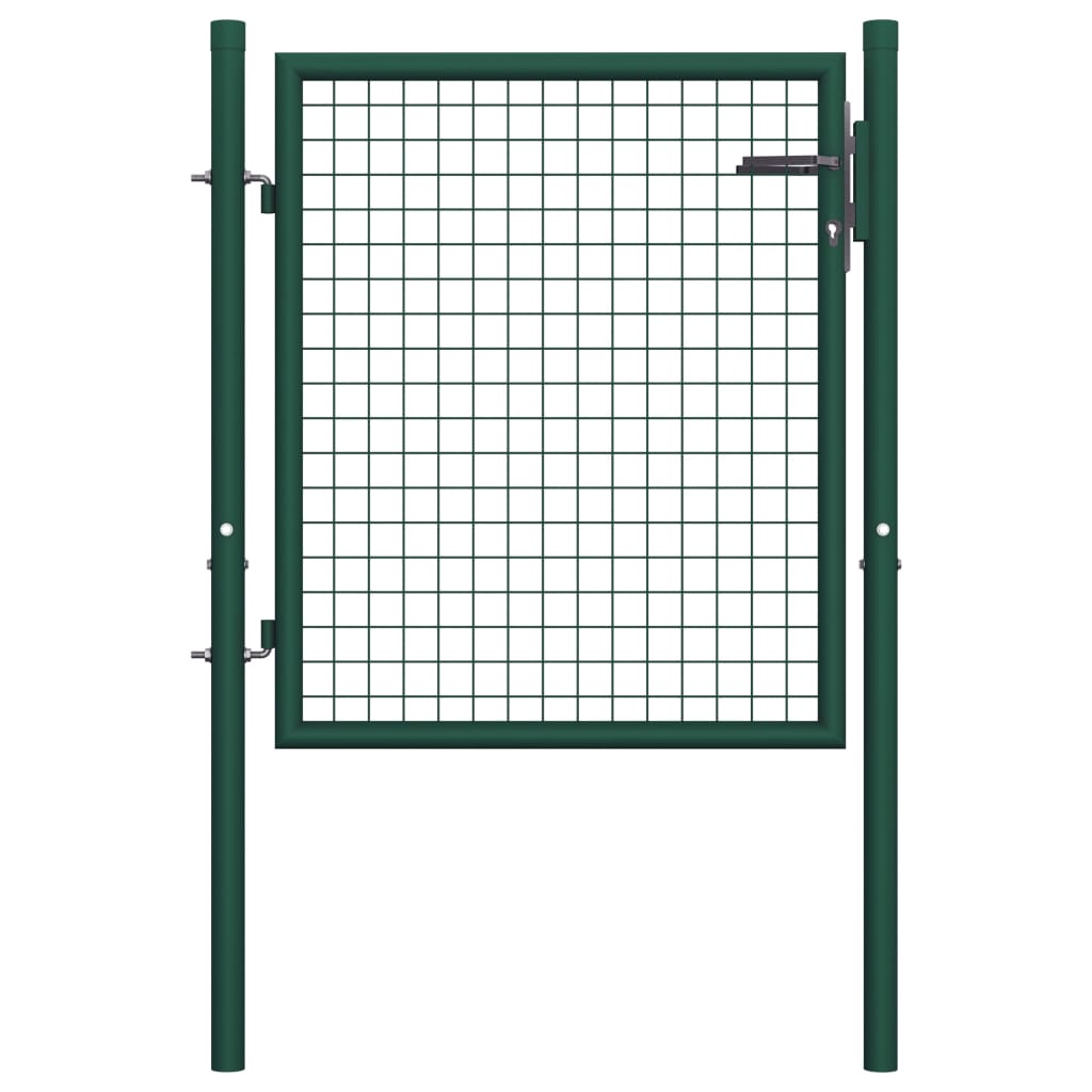 Fence Gate Steel 100x75 cm Green - Design Hut