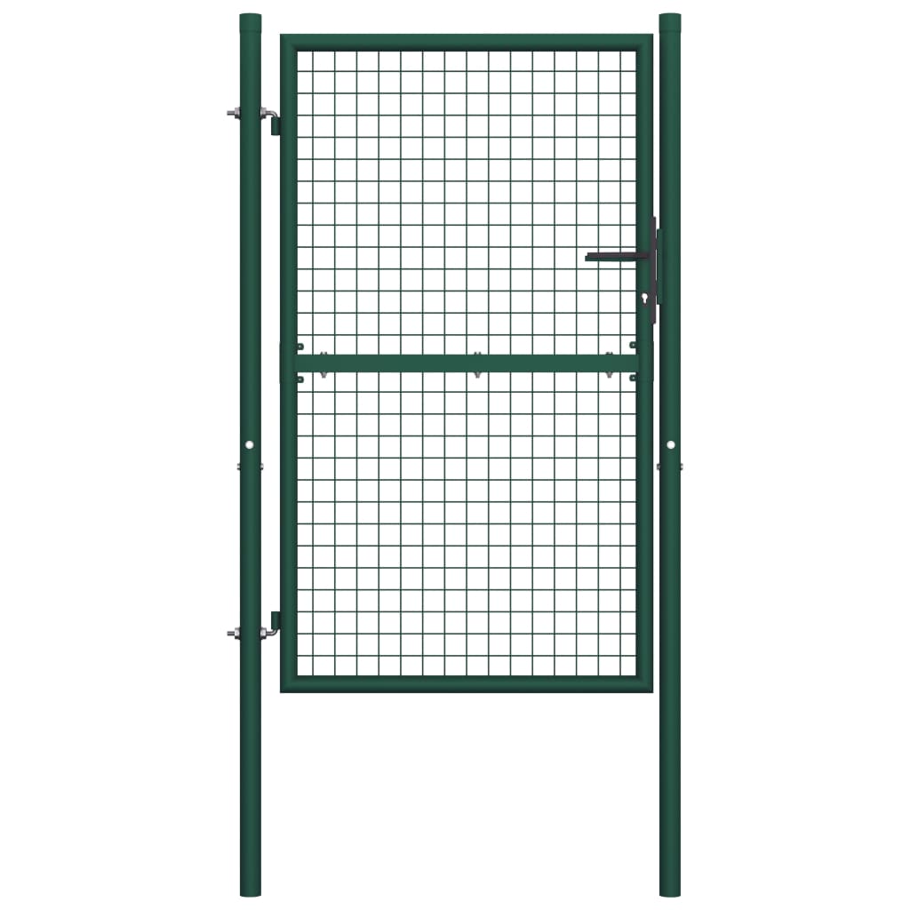 Fence Gate Steel 100x150 cm Green - Unbeatable Bargains