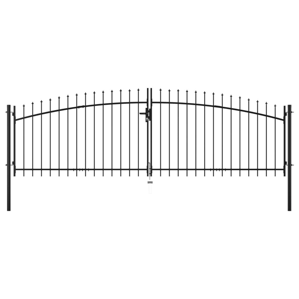 Double Door Fence Gate with Spear Top 400x175 cm - Style and Chic