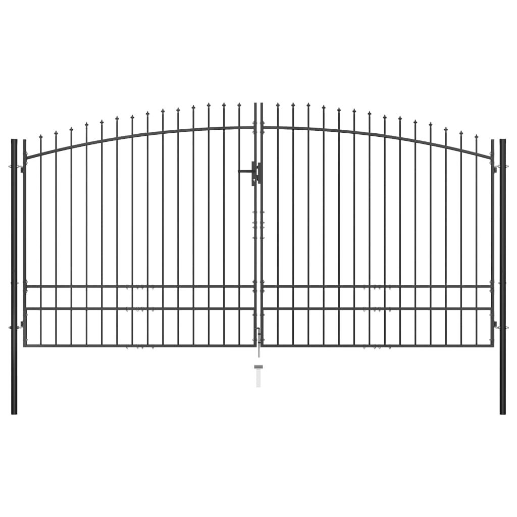 Double Door Fence Gate with Spear Top 400x248 cm - Tyrell & Tyrell