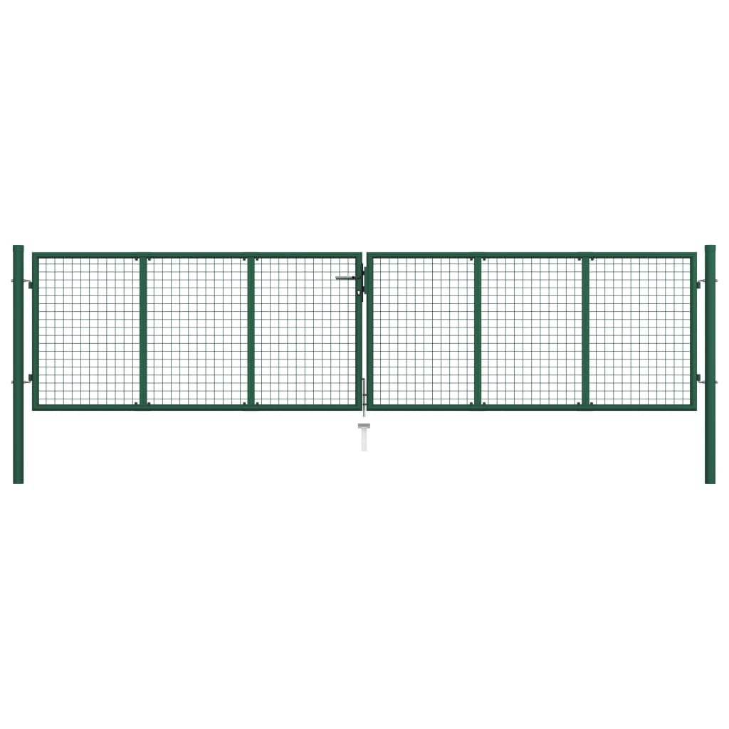 Mesh Garden Gate Steel 400x100 cm Green - Sid & Sam