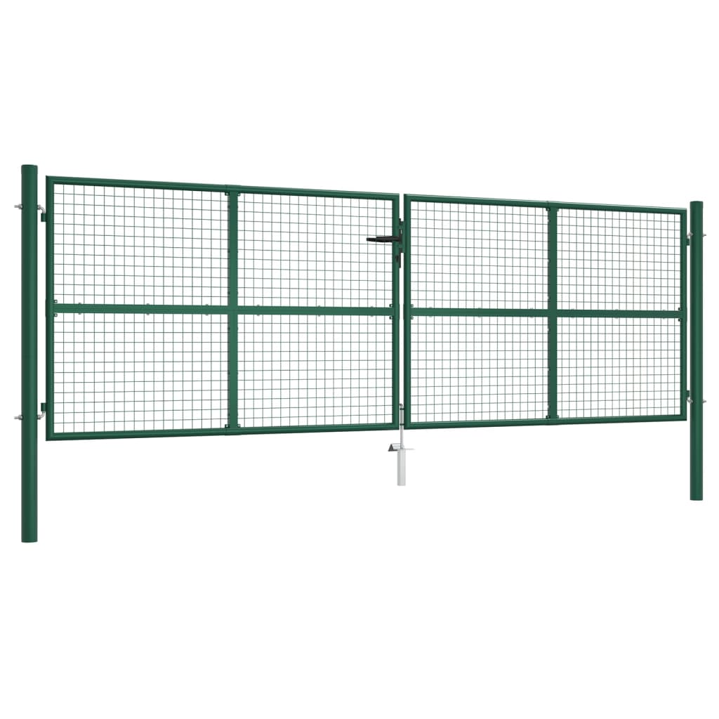 Mesh Garden Gate Steel 400x125 cm Green - The Home Maker