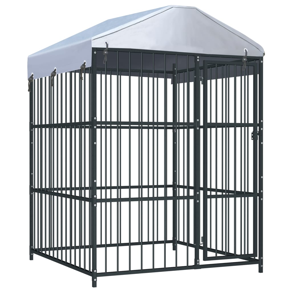 Outdoor Dog Kennel with Roof 150x150x210 cm - Unbeatable Bargains