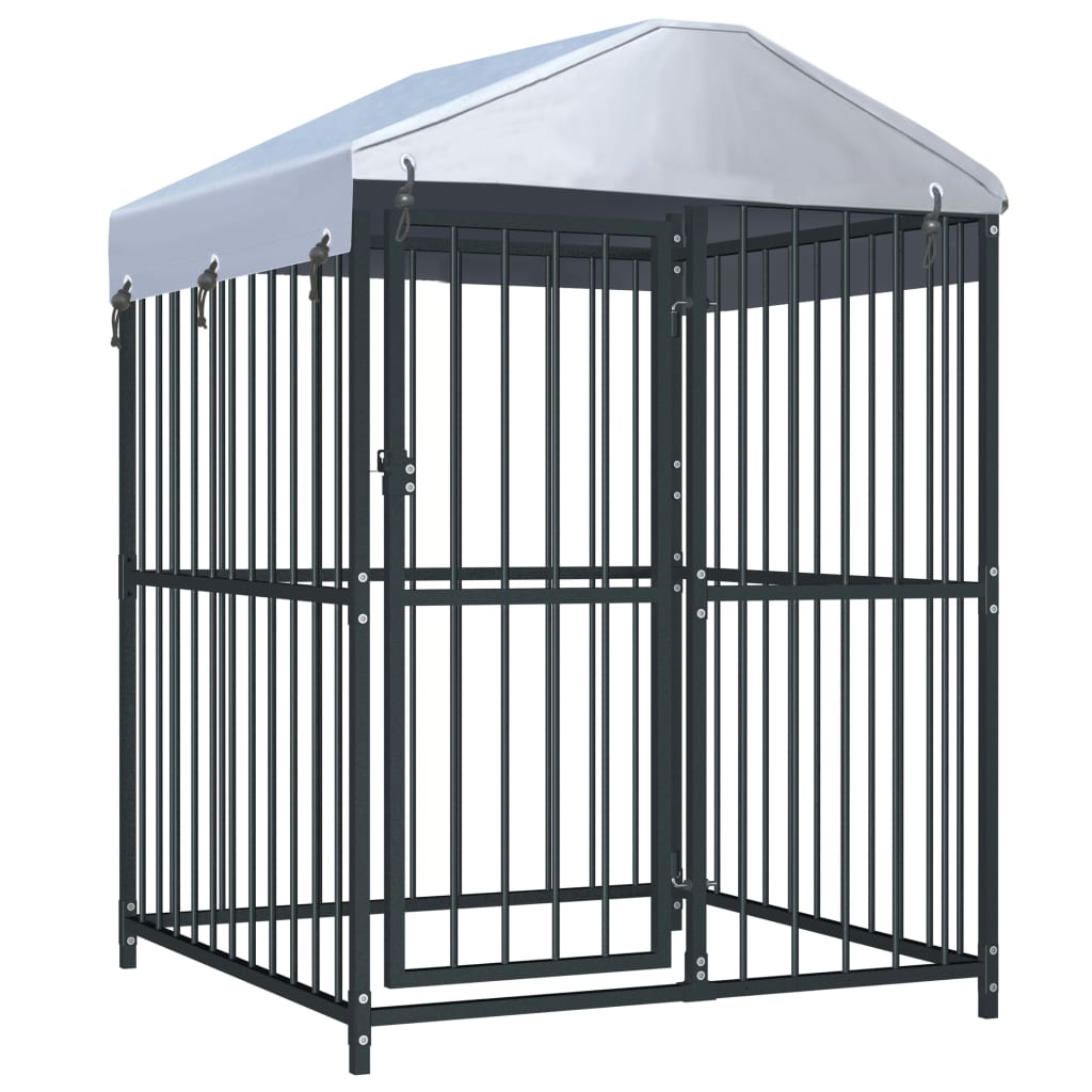 Outdoor Dog Kennel with Roof 120x120x150 cm - Merkel Designers