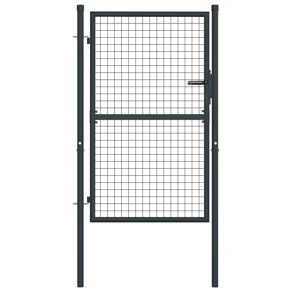Mesh Garden Gate Galvanised Steel 100x175 cm Grey - Discount Dealers