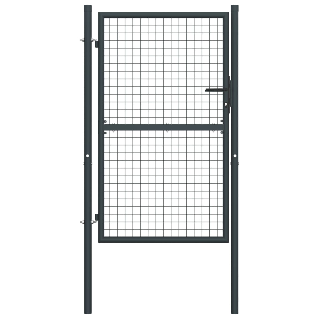 Mesh Garden Gate Galvanised Steel 100x225 cm Grey - Unbeatable Bargains