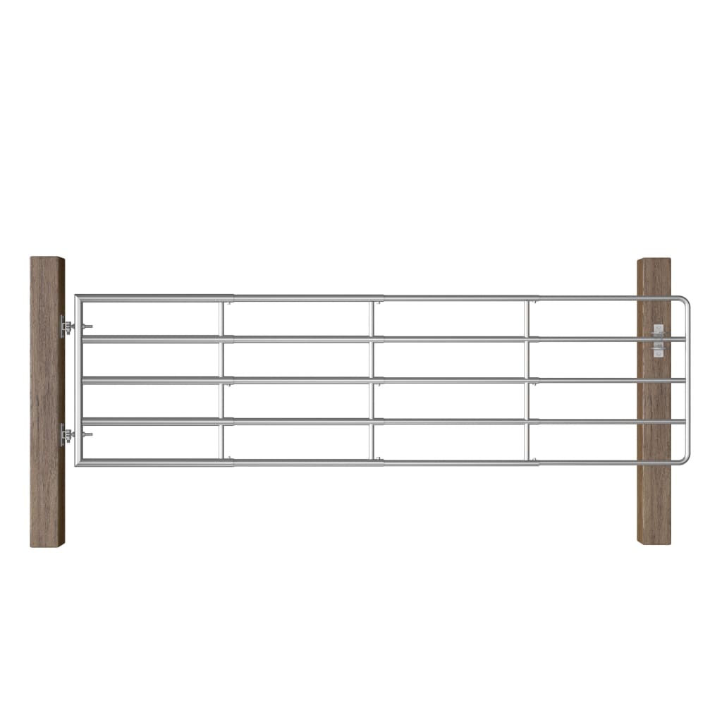 5 Bar Field Gate Steel (115-300)x90 cm Silver - Style and Chic