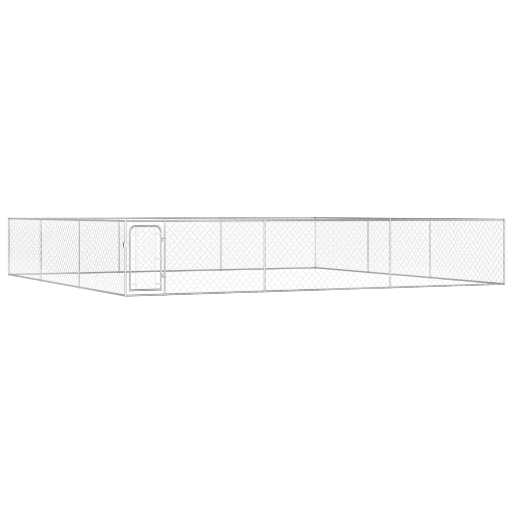 Outdoor Dog Kennel Galvanised Steel 6x6x1 m - Style and Chic