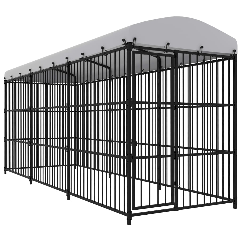 Outdoor Dog Kennel with Roof 450x150x210 cm - Brittle & Co