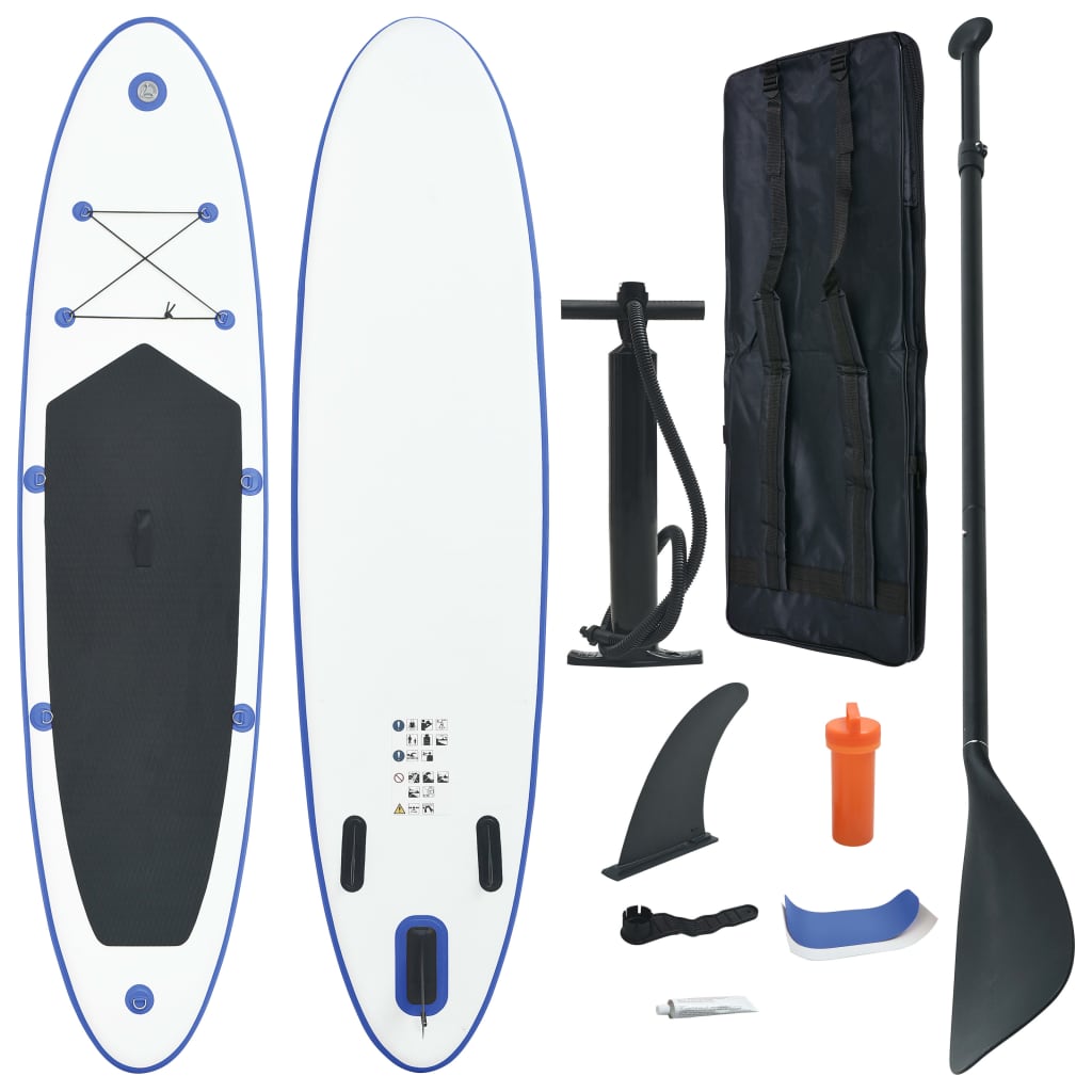 Stand Up Paddle Board Set SUP Surfboard Inflatable Blue and White - All Things Good