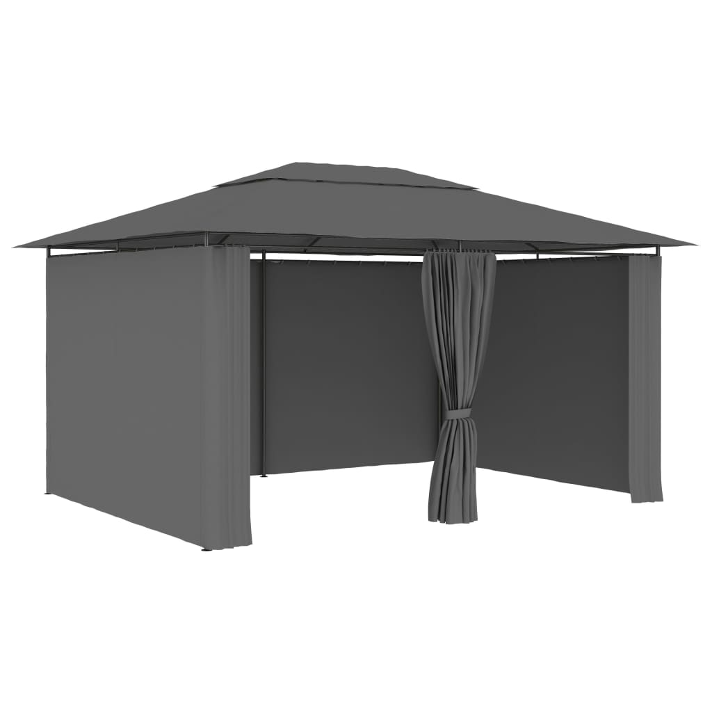Garden Marquee with Curtains 4x3 m Anthracite - All Things Good