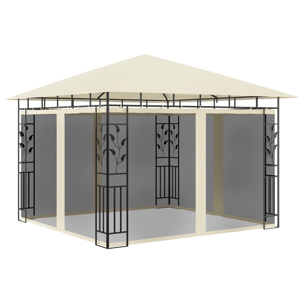 Gazebo with Mosquito Net 3x3x2.73 m Cream 180 g/m2 - Millennium Furniture