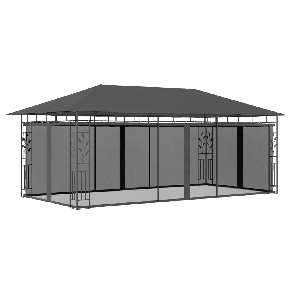 Gazebo with Mosquito Net 6x3x2.73 m Anthracite - Millennium Furniture