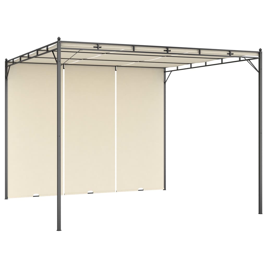 Garden Gazebo with Side Curtain 3x3x2.25m Cream - Tyrell & Tyrell