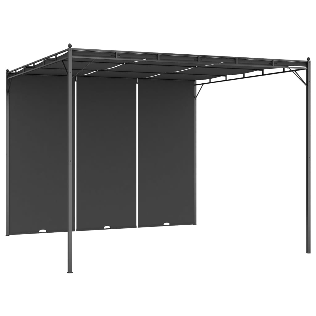 Garden Gazebo with Side Curtain 3x3x2.25 m Anthracite - Millennium Furniture