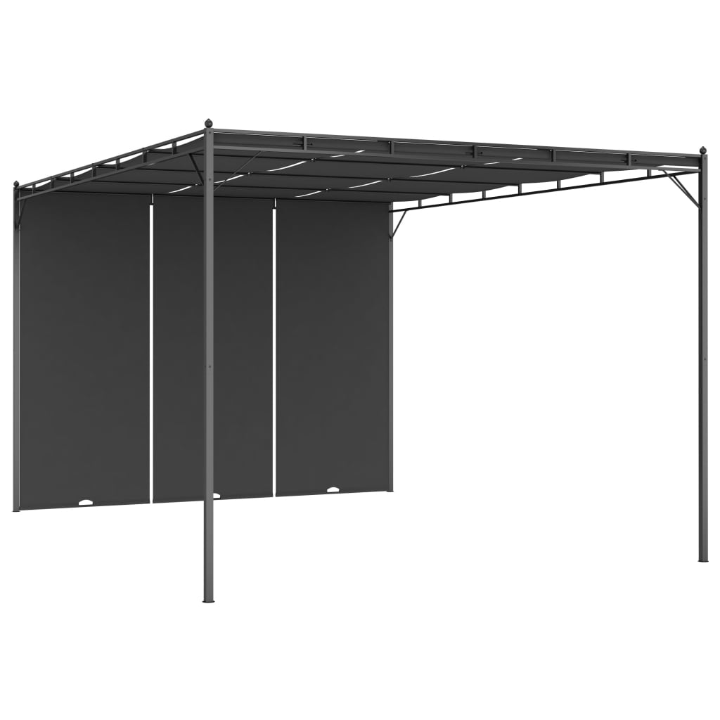 Garden Gazebo with Side Curtain 4x3x2.25 m Anthracite - Discount Dealers